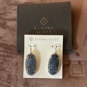 Kendra Scott Gray-Blue Speckled Elle Drop Earrings